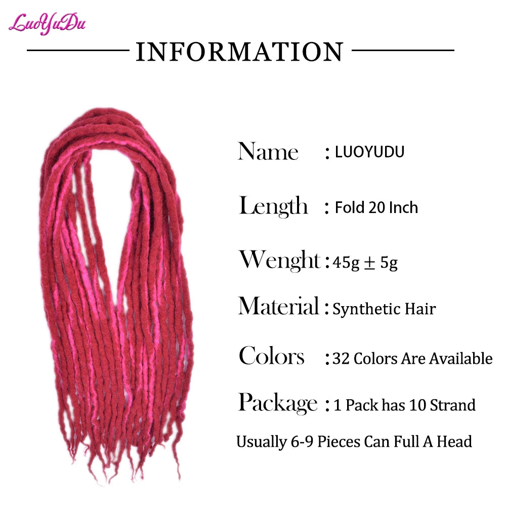For Hair Double Ends Soft Dreadlocks Hair Extensions Synthetic Braiding Hair For Hip-hop Hair Style Crochet Hair For Women Kids