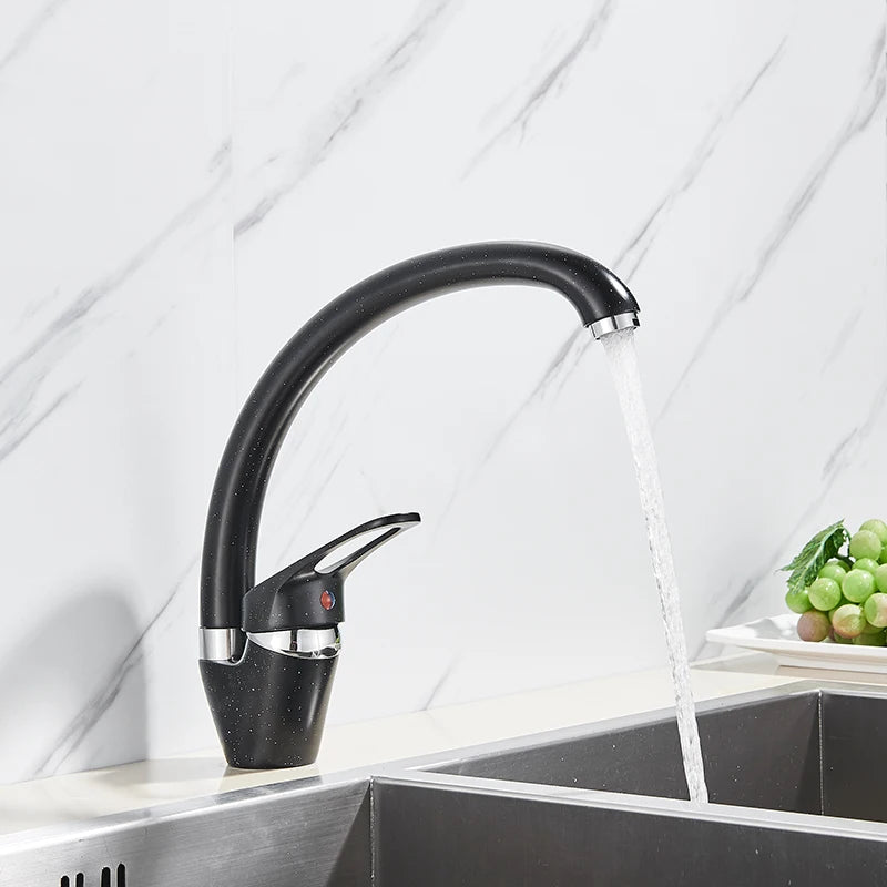 Rozin Beige Brass Kitchen Faucets 3 color 360 Rotated Swivel Spout Kitchen sink Crane Single handle Cold Hot Water Mixer Tap