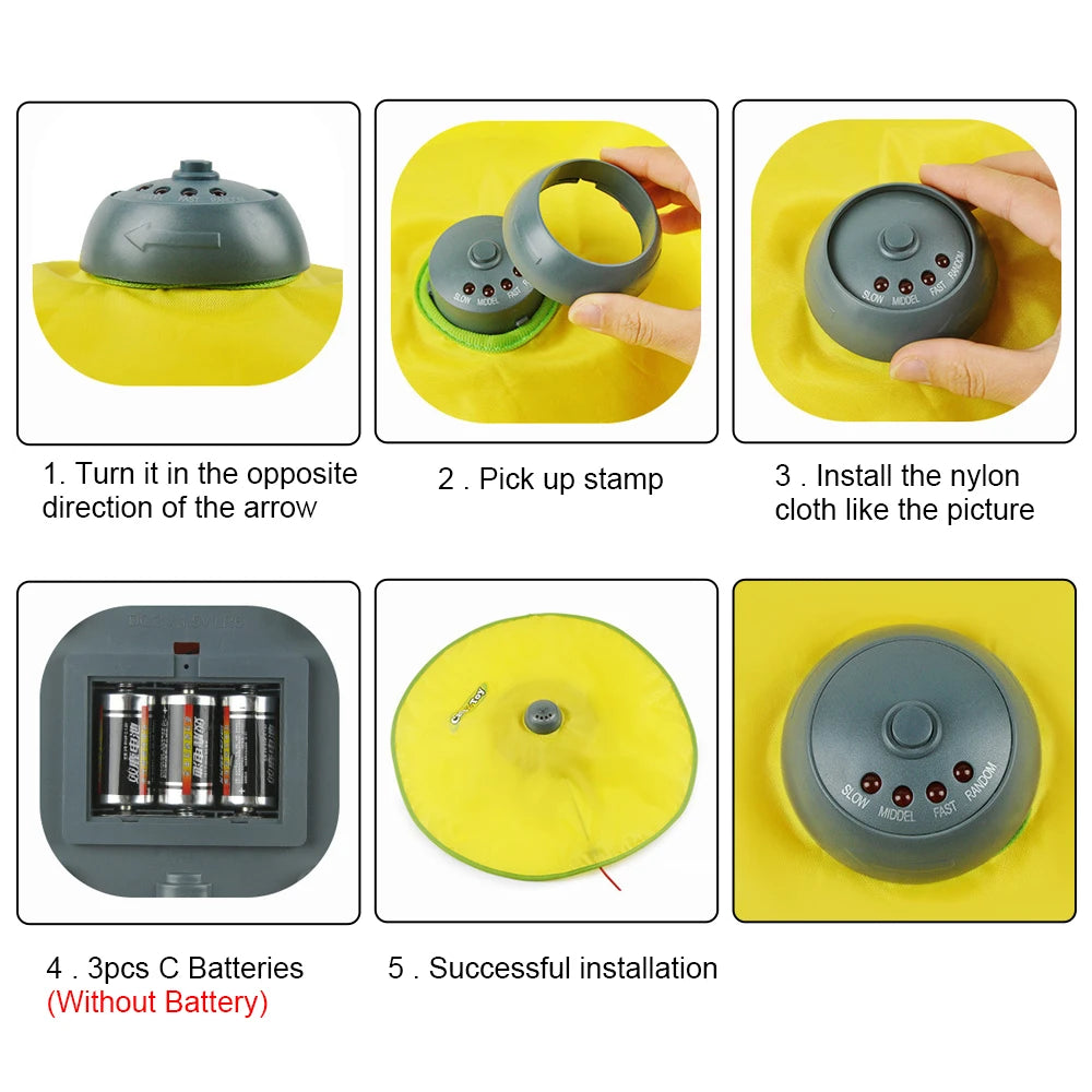 Motion Undercover Mouse Fabric Moving Feather Electric Cat Toy Plate Automatic 4 Speeds Interactive Pet Toy For Cat Kitty