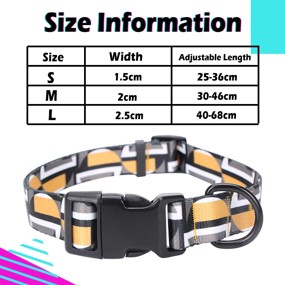 Designer Personalized Dog Collar Luxury Nylon Custom Dog Collar for Small Large Dogs Name Collars Accessories French Bulldog Pug