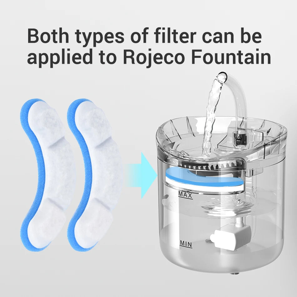 ROJECO Cat Fountain Filter Replacement Charcoal Filters For Cat Drinking Fountain Pet Water Dispenser Activated Carbon Filters