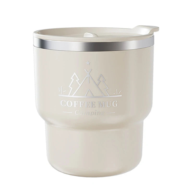 Student Portable Sealed Tumbler 400ML Thermal Cup 304 Stainless Steel Double Layer Insulated Water Cup Office Milk Coffee Mug