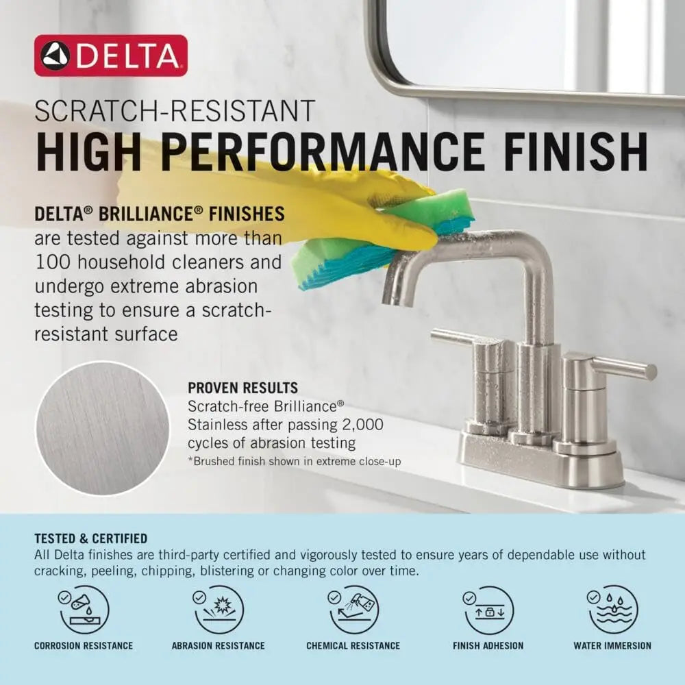 Brushed Nickel 3-Hole Widespread Bathroom Sink Faucet with Push-Pop Drain, Easy DIY Installation