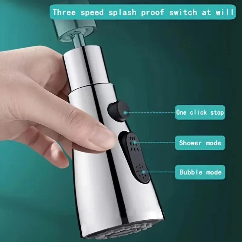 720° Rotating Kitchen Faucet Extender 3 Modes Adjustable Splash Guard Sink Adapter Home Extended Kitchen Sink Faucet Strainer