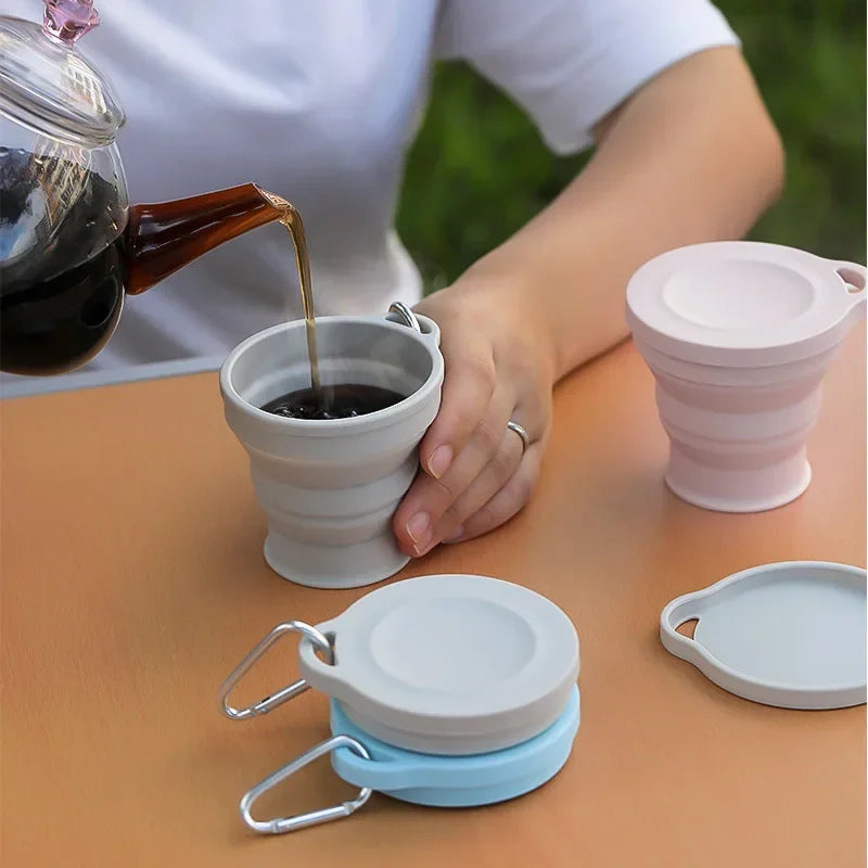 Outdoors Silicone Folding Cup with Hanging Hole Creative Water Travel Portable Washing Fashion Travel Silicone