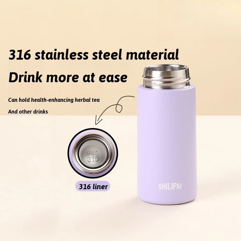 150ml/200ml Mini 316 Stainless Steel Portable Thermos Cup Vacuum Thermal Insulation Pocket Cup with Tea Strainer Water Bottle