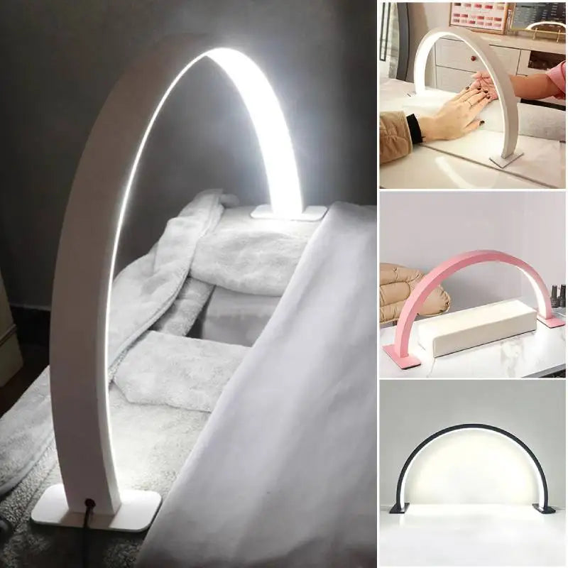 LED Half Moon Light for Nail 39CM Table Lamp U-Shaped Fill Light Specific Desk Work Lighting for Salon Tattoos Eyebrows Beauty