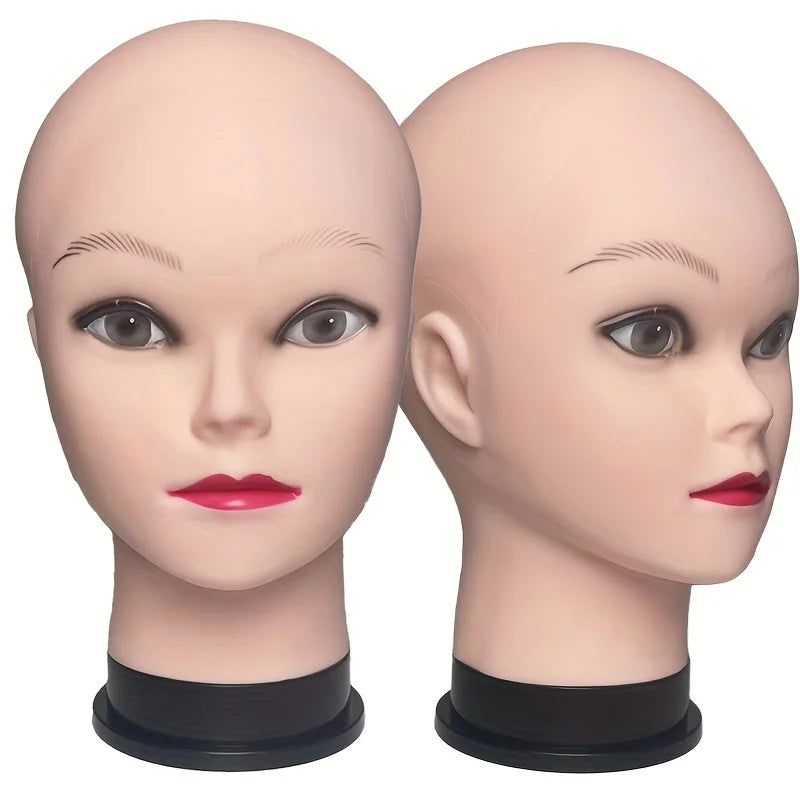 Soft Silicone Bald Wig Model Wig Practice Training Head Beauty Mannequin Doll Head Massage Makeup Store Display