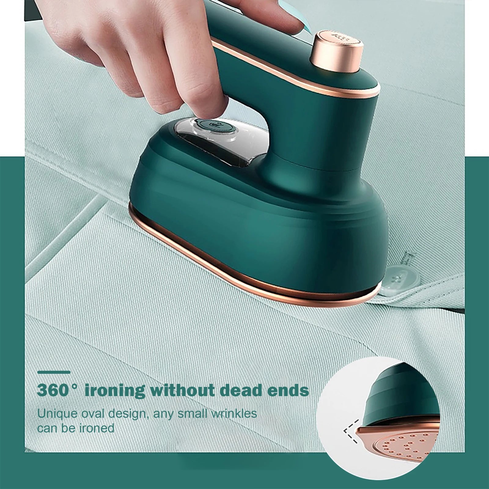 UK Plug Handheld Steam Iron 360 Degree Rotatable Mini Garment Steamer Wet Dry Use Household Hanging Iron for Trip Business Use