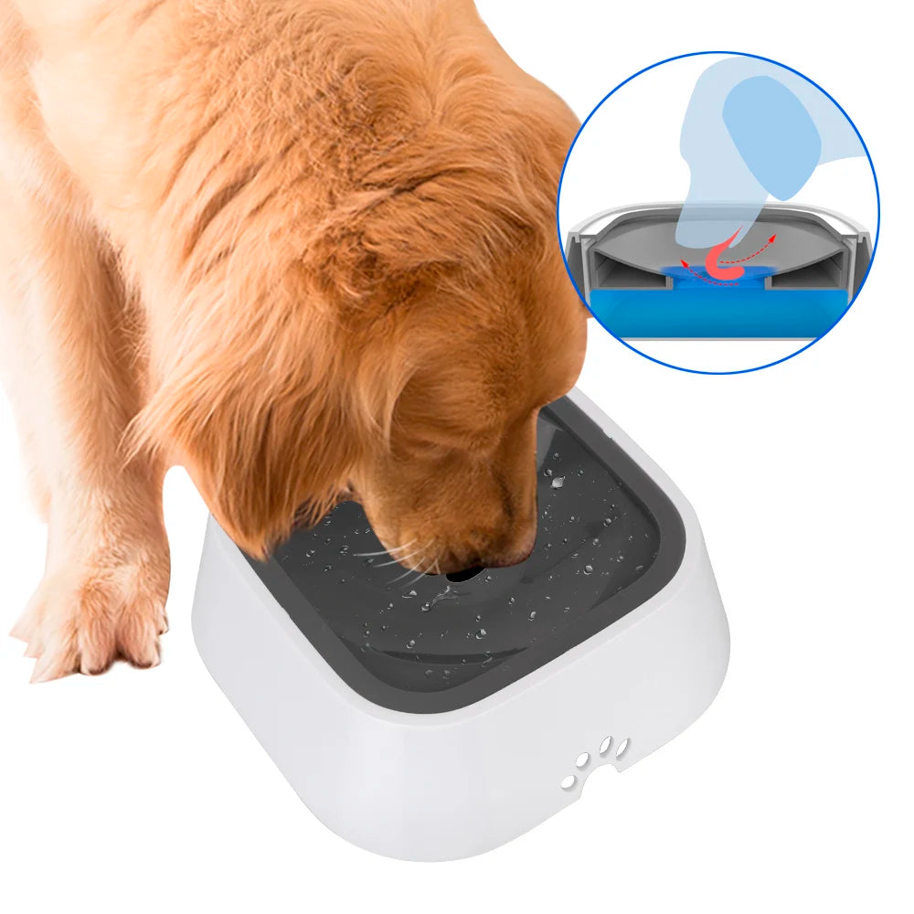 Cat Dog Water Bowl Carried Floating Bowl Slow Water Feeder Dispenser Anti-Overflow 1.5L Dog Supplies Pet Fountain