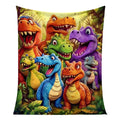Flannel Throw Blanket Cute Smiling Dinosaur Blanket HD Digital Print for Sofa Bed Home Office Outdoor Camping Chair Warm Blanket
