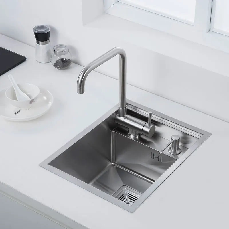 Hidden Kitchen sink bowl Bar Stainless Steel Balcony small sink Matte black kitchen sink Island sink With clean water tap