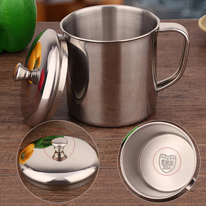 200-1100ml Drinking Mug Handle Design Stainless Steel Water Milk Coffee Tea Cup Camping Mug Home Travel Drinkware Water Cup