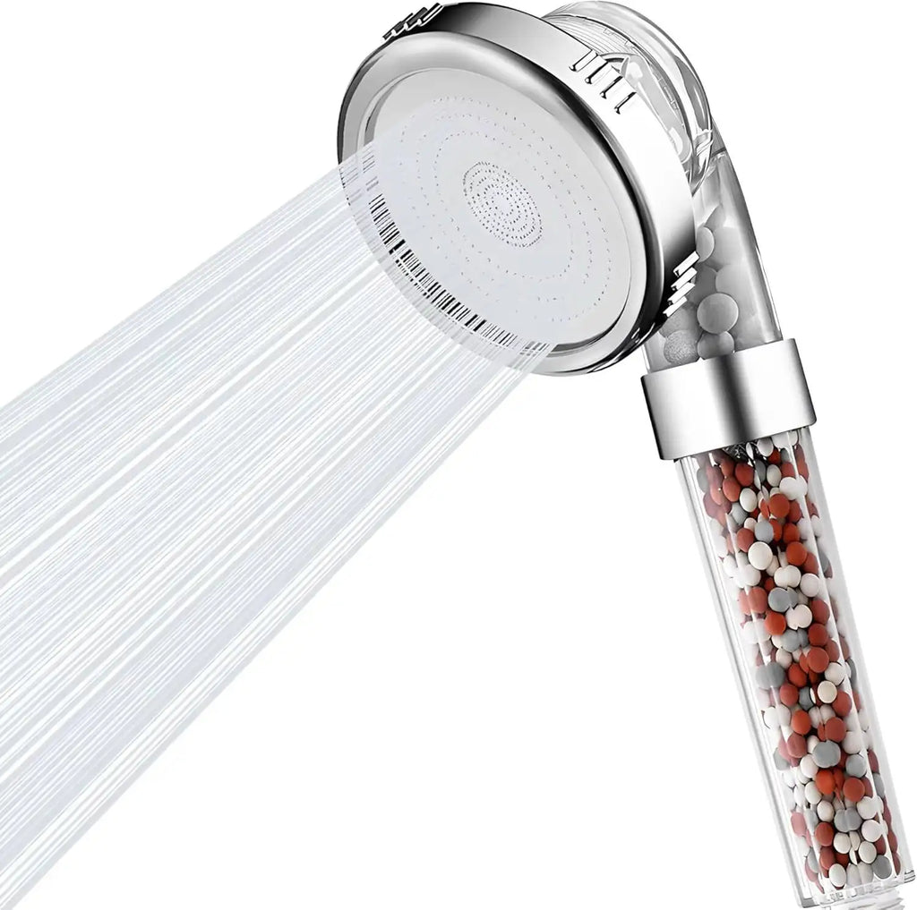 Filtered Handheld Head, High Pressure 3 Spray Settings Showerhead Saving Water, Water Softener Shower Head With Mineral