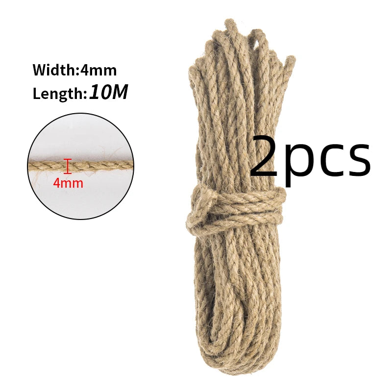 Natural Sisal Rope for Cat Tree DIY Scratching Post Toy Climbing Frame Replacement Kitten Claw Scratch Furniture Handmade Ropes