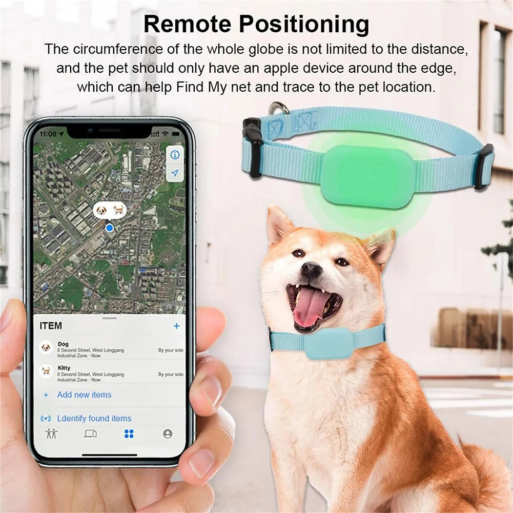 Waterproof Pet GPS Tracker - Dog & Cat Locator, Durable Silicone Collar, Lost Pet Recovery, No Subscription, iOS Android Compati