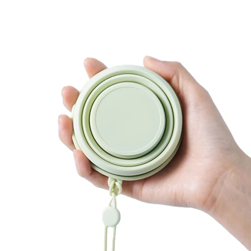 1pc Foldable Mouthwash Cup Food-Grade Silicone Portable Travel Folding Cup Collapsible Toothbrush Cup Includes Lid Hanging Cord