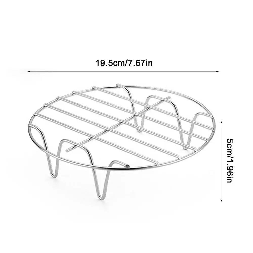stainless steel BBQ net 6/7/8 Inches Roasting Rack Baking Air Fryer Rack Kitchen Grill Holder Cooking Non-stick  Grilling Rack