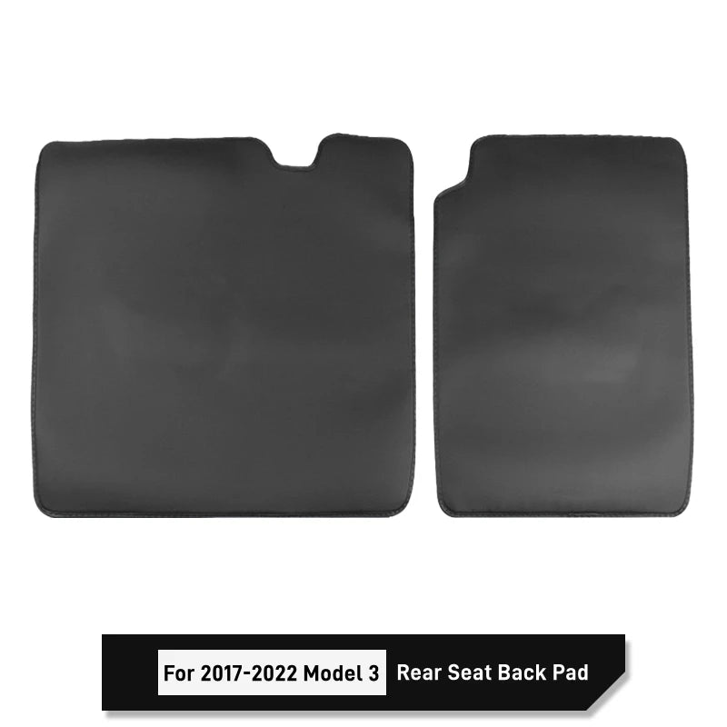 For Tesla Model Y Model 3 Highland Leather Trunk Mats Rear Seat Back Protector Pad Backrest All Weather Liner Pet Anti-kick Pad