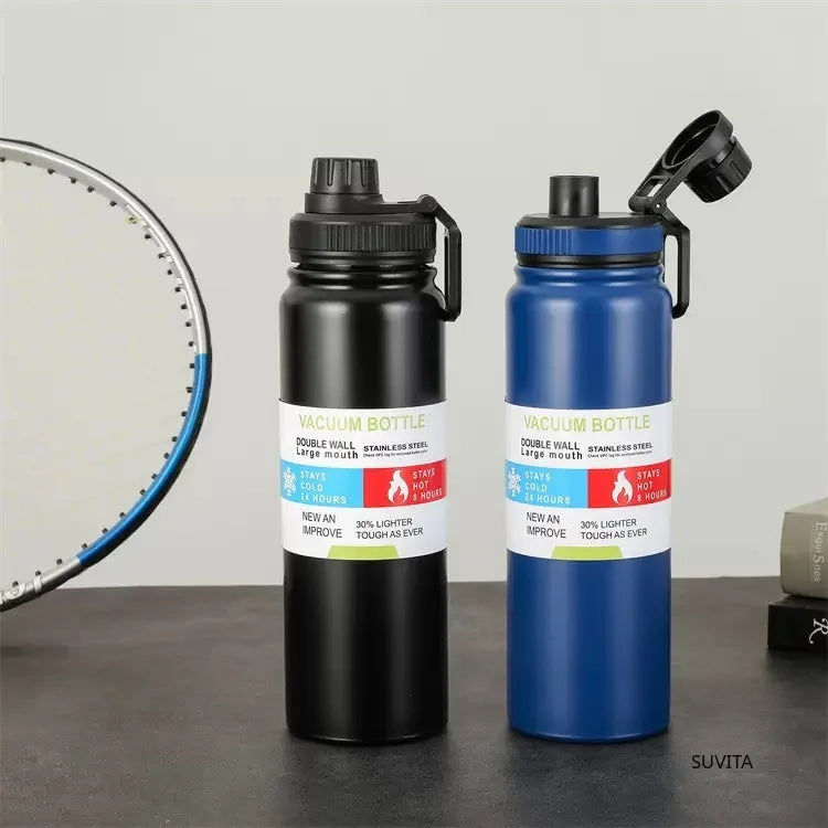 Outdoor Thermos Water Bottle Stainless Steel Insulated Cup Keeps Cold and Heat Thermal Mug Travel Vacuum Flasks 600/800/1000ML