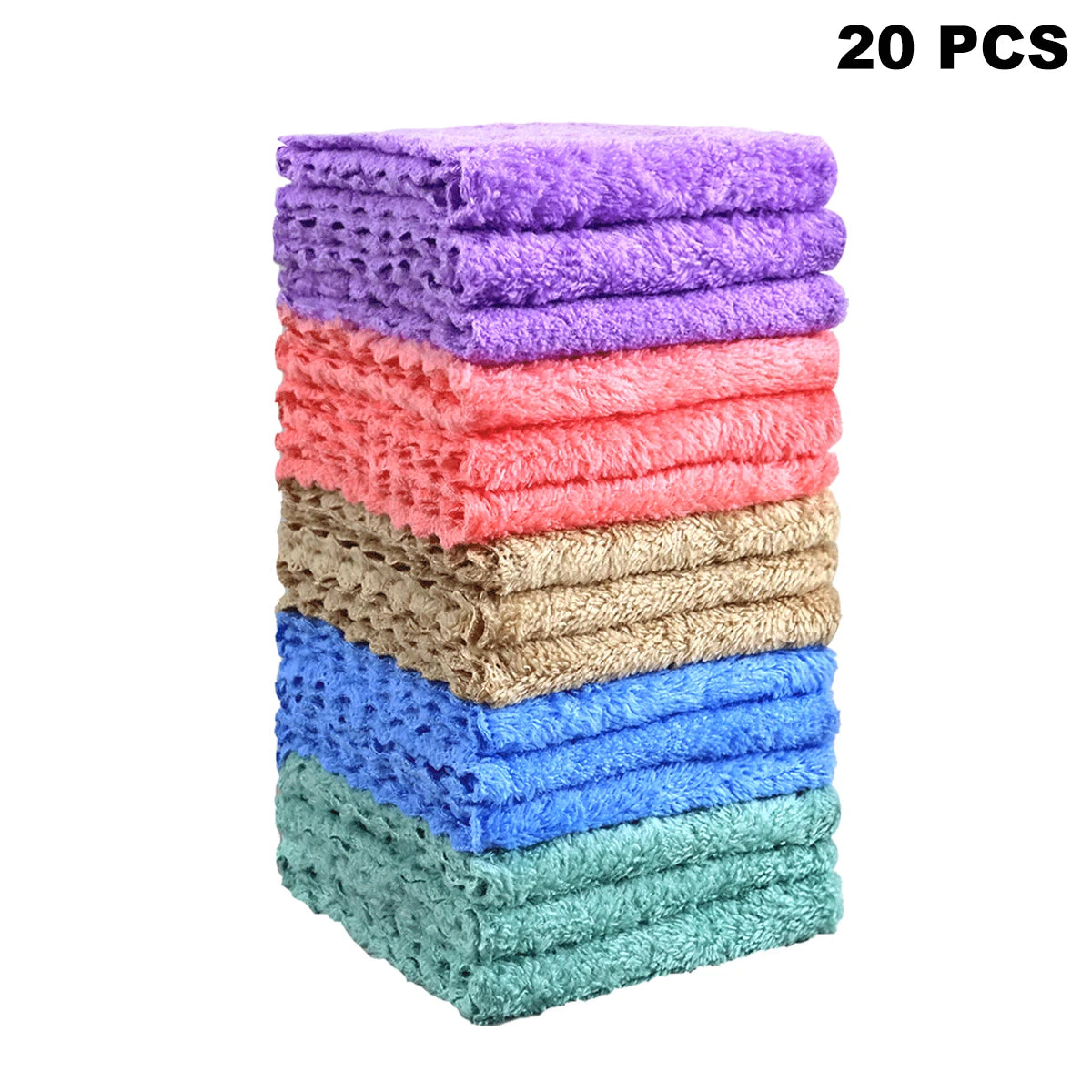 20pcs Soft Absorbent Solid Color Washcloths Gentle on Quick Drying Compact Square Towels for Home Bathroom Bathroom