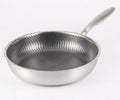 316 Stainless Steel Wok Honeycomb Frying Pan Steak Cooking Flat Bottom Non-Stick Pan Induction Cooker Universal Kitchen Cookware