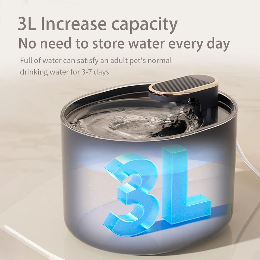 Pet Fully Automatic Water Fountain USB Ultra Silent Intelligent Pump Sensor Filter 3L Cat Large Capacity Water Dispenser