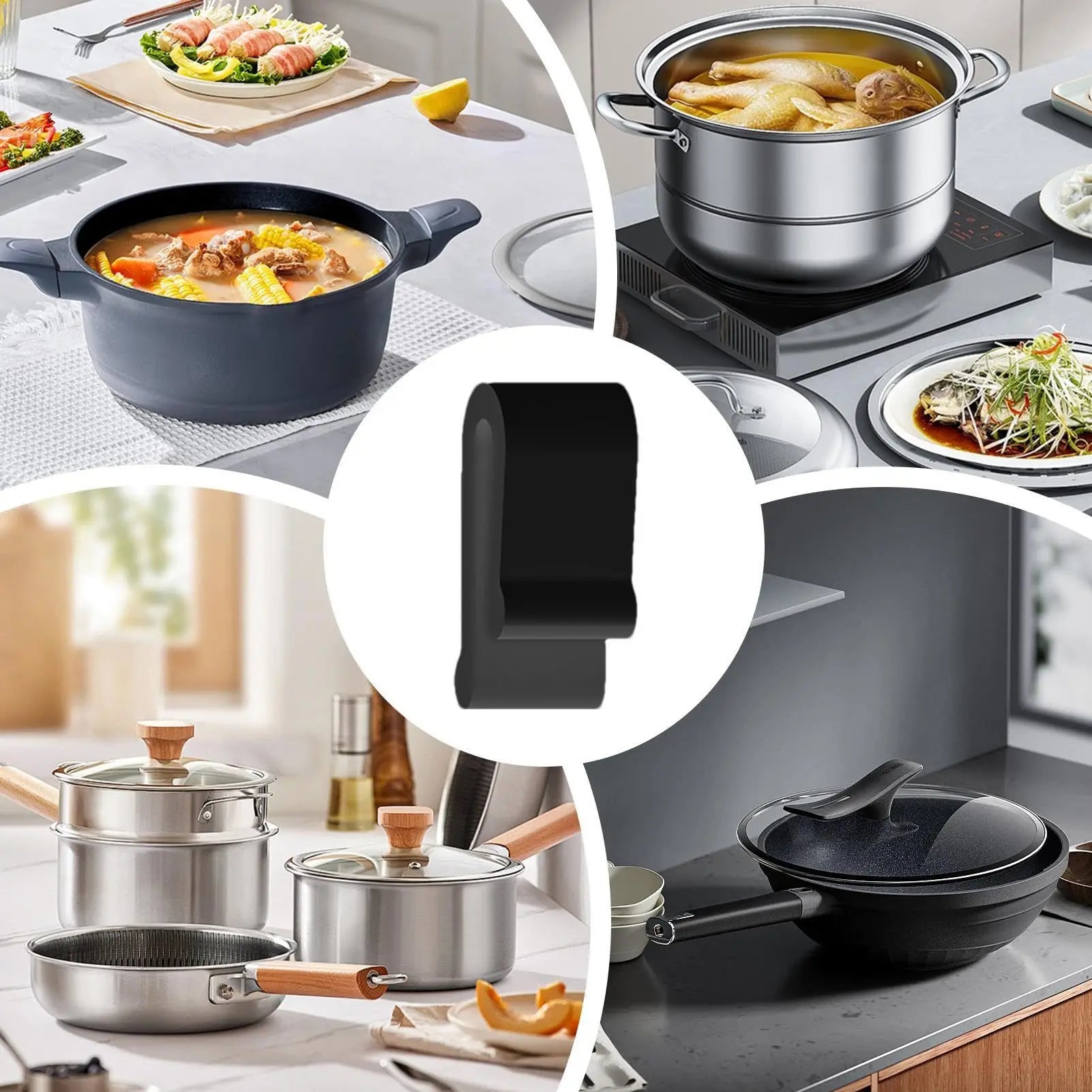 Silicone Dutch Oven Protector Clips Food Grade Cookware Lid Holder Stacking Guard Kitchen Storage Clip for Cast Iron Pot