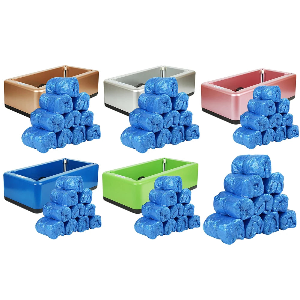 Smart Shoe Cover Machine With100Pcs Disposable Shoe Covers Portable Smart Overshoes Dispenser T Buckle for Indoor Rainy Floor