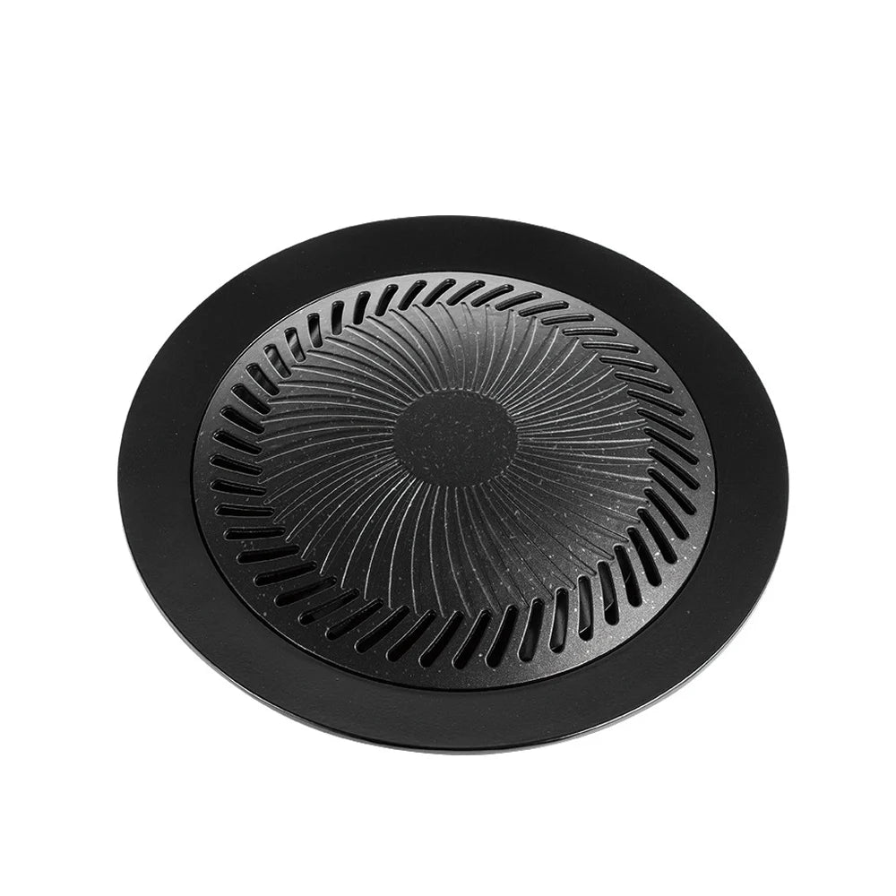 KOSUN Korean 10inch Grill Pan for Indoor Cooking Non-stick Griddle Plate Smokeless Barbecue Pan for Gas and Induction Stove