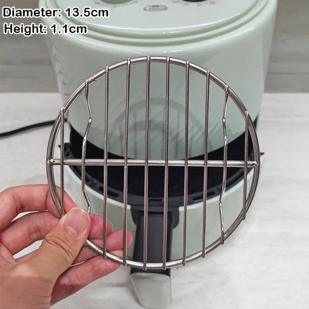 Round Square Cooking Rack 304 Stainless Steel With Foot Air Fryer Rack Thicken Grid Grill Home Kitchen Oven Steamer Cooker