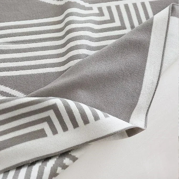 Nordic Geometric Knitted Blanket for Beds Modern Simplicity Sofa Cover Luxury Throw Blanket Home Decor Bed End Towel Soft Shawl