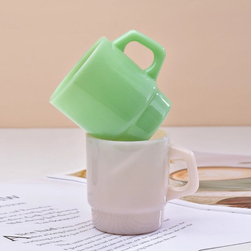 Korean Style Glass Coffee Travel Mug Milk Tea Water Cup Espresso Cups Personalized Milk Jade Mugs Mate Gifts Tableware