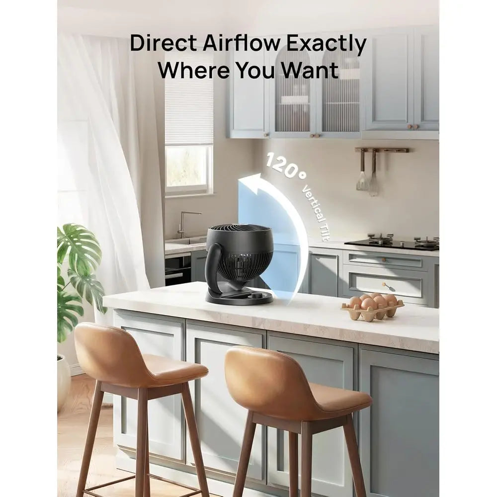 12-Inch 70ft Airflow Quiet 28dB Adjustable Tilt 3-Speed Table Fan for Bedroom, Home, Office, Kitchen