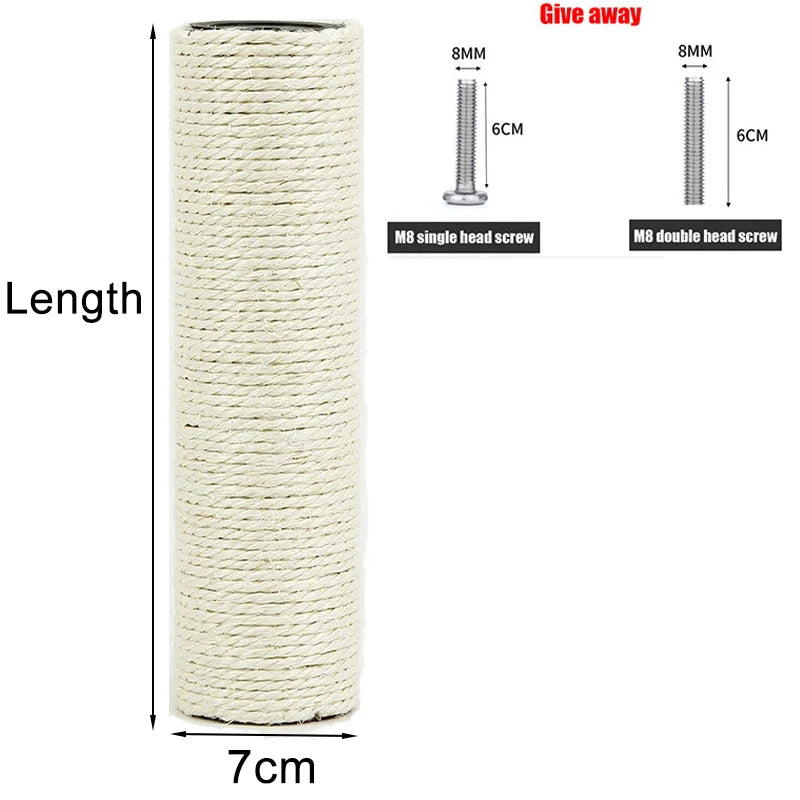 Cat Scratching Post for Cat Tree Tower DIY Cat Climbing Frame Replacement Post Sisal Rope Entangle Kitten Toy Scratch Furniture