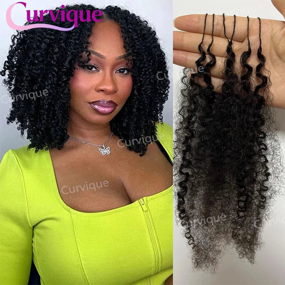 Curly Crochet Hair Pre Separated Knotless Curly Bundles 100% Human Hair Deep Wave Crochet Human Hair Extensions For Black Women