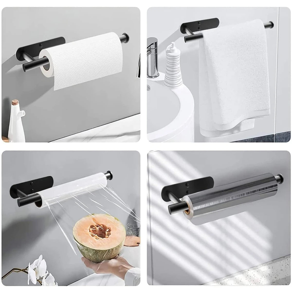 33cm Paper Towel Holders For Kitchen,AdhesiveToilet Paper Holder,Tissue Dispenser,Cabinet Storage Organizer,Towel Rack For Home