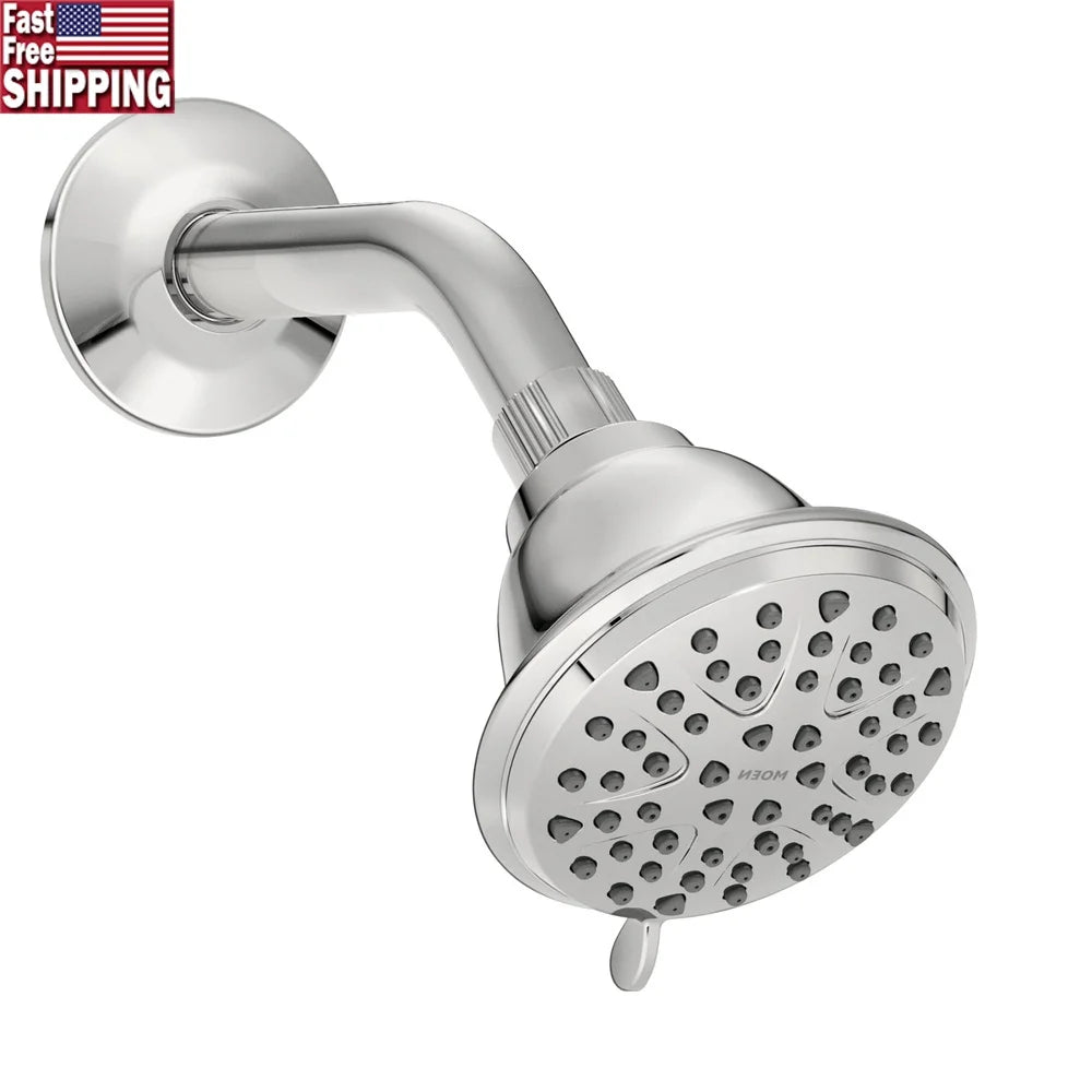 8-Spray Fixed Shower Head Wall Mount Chrome Water Saving Bathroom Shower System Easy Install Luxury Shower Experience
