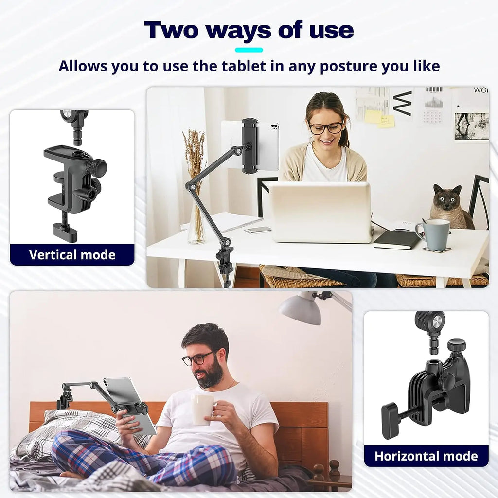 Ulanzi VIJIM HP006 Tablet Holder iPad Stand Desk Mount for Smartphone iPad Pro Air with Flexible Arm 360°Adjustable Tablet Mount