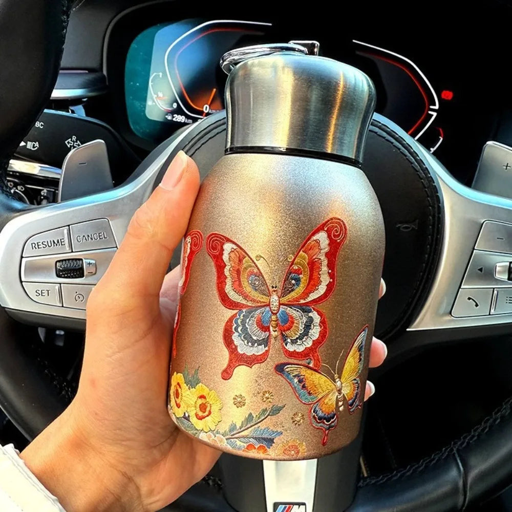 Cute 304 Stainless Steel Insulated Cup 300ml Mini Water Bottle Leak-Proof Double Wall Coffee Mug Travel