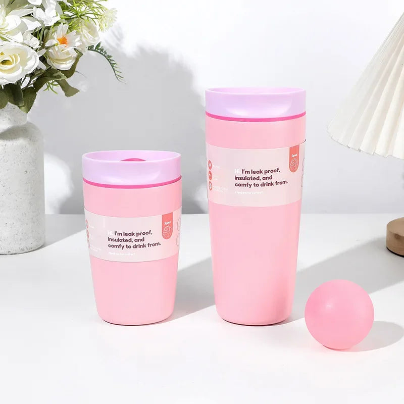 Thermal Mug Vacuum Insulated Tumbler Cup Stainless Steel Coffee Thermos Cups Leakproof Lid for Travel Silent Base Thermo Bottle