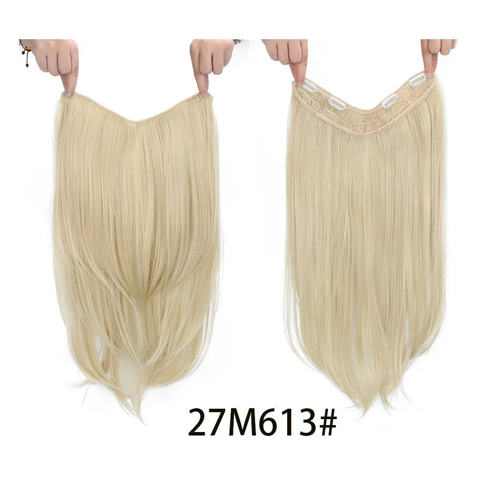 Synthetic Wig Women's Traceless Invisible U-shaped  Layered  Straight Hair With Inner Buckle Long Curly Hair Natural