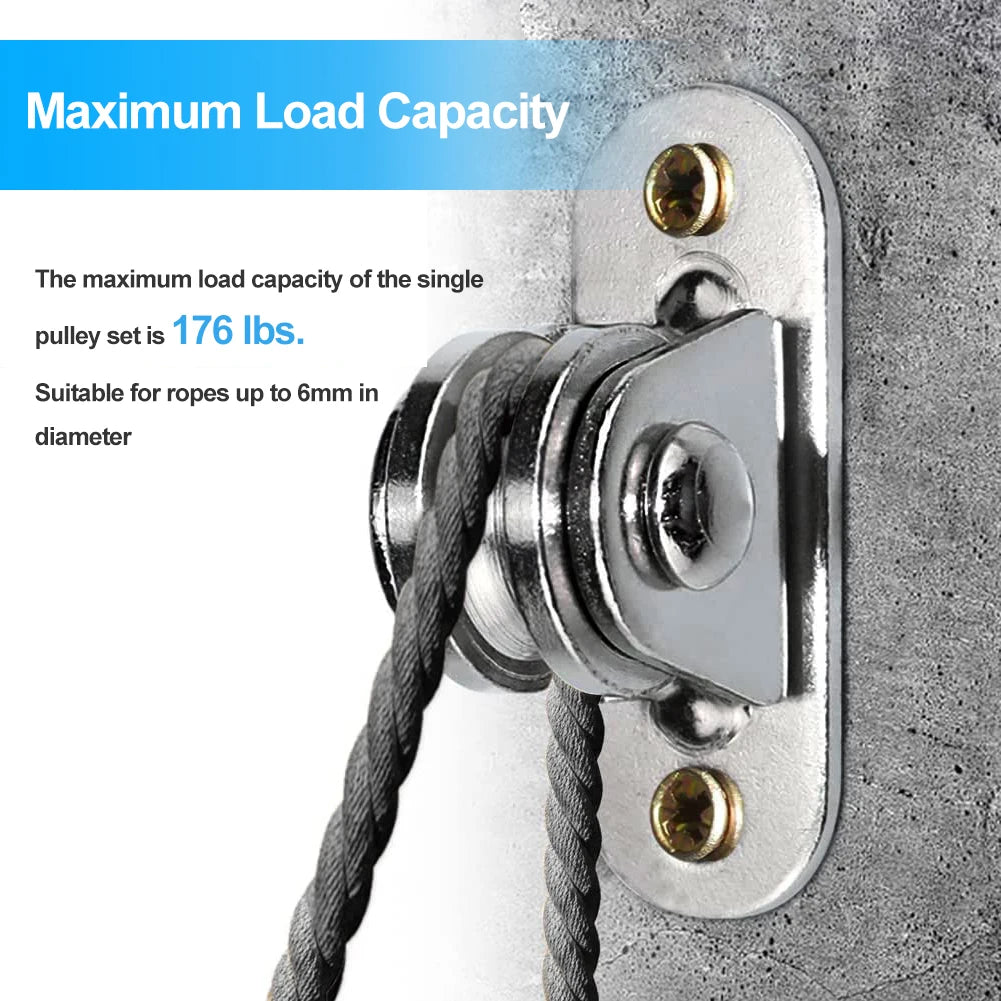 Heavy Duty Silent Pulley Kit with Mounting Screws for Cord Handling Moving and DIY Projects