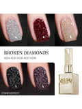 XEIJAYI 5pcs Crushed Diamonds Halloween Christmas Nails Fall Winter Gel Nail Polish Adhesive Burst Glitter Maillard Broken Diamo