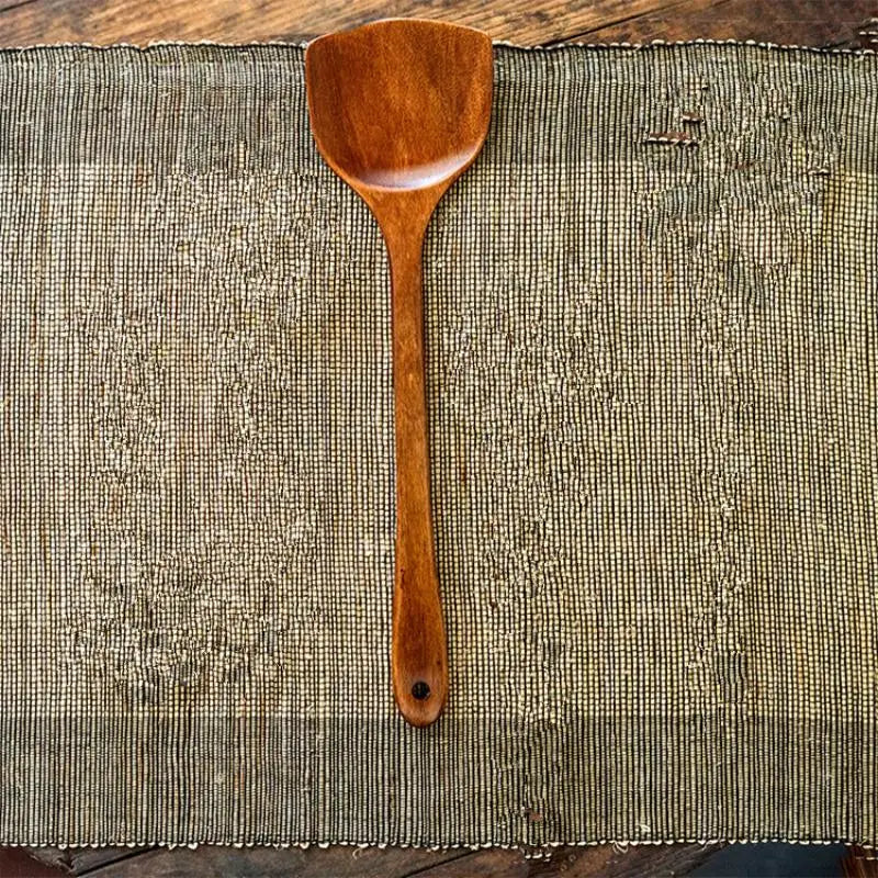 Wooden Spatula Long Handle Heat Resistant Spoon Non-Stick Pan Wood Shovel Cooking Spatula Kitchen Utensils Cookware For Home