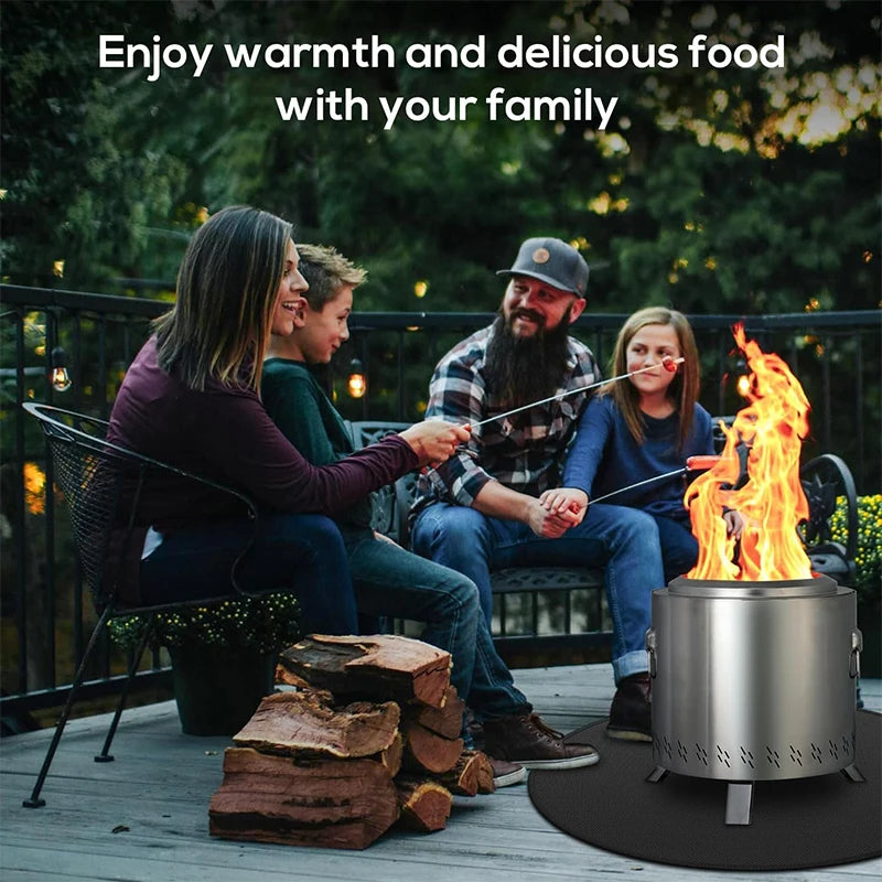 LMETJMA Fire Pit Mat Under Grill Mat Round Grill Mat Fireproof Under Grill Mat Oil-Proof Waterproof BBQ Pad for Deck JT334