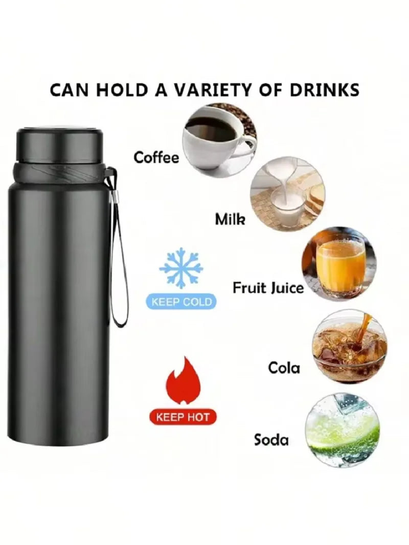 1L Thermal Water Bottle Keep Cold and Hot Thermos for Water Tea Coffee Vacuum Flasks Car Stainless Steel Insulated Bottle