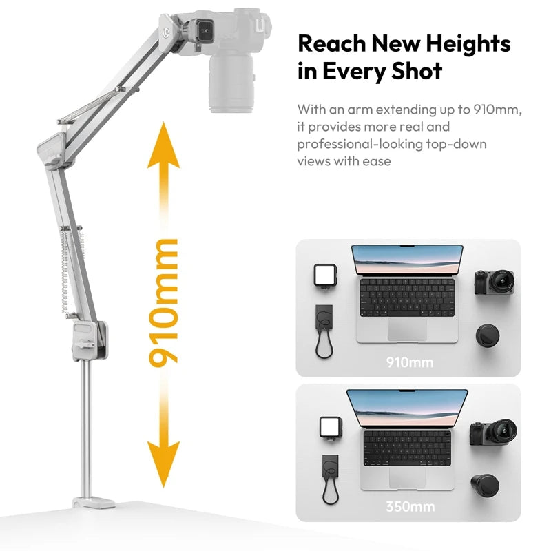 Ulanzi TH04 Camera Overhead Boom Arm Stand with Uka Quick Release System DSLR Camera Mount Desk Light Stand For Photography Vlog