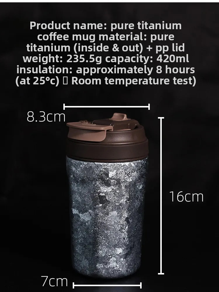 New Pure Titanium Insulated Cup - Portable Coffee Cup - Outdoor Sports and Vehicle Cold-Keeping Cup - Gift Water Bottle