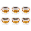 4/6pcs 50ml Shot Glass Teacups Double Wall Glasses Tea Cups Exquisite Kung Fu Drinkware Home Decor Espresso Tea Set Teacup